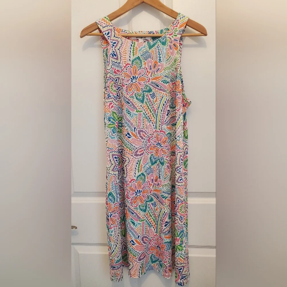 Jean-Pierre Klifa Paris, Patterned Midi Dress, Size L, Multi Colors - Picture 1 of 5